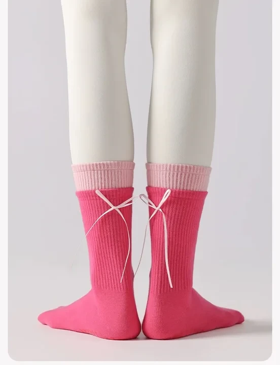Double Rib Cuff Grip Ribbon Yoga Socks suppliers
